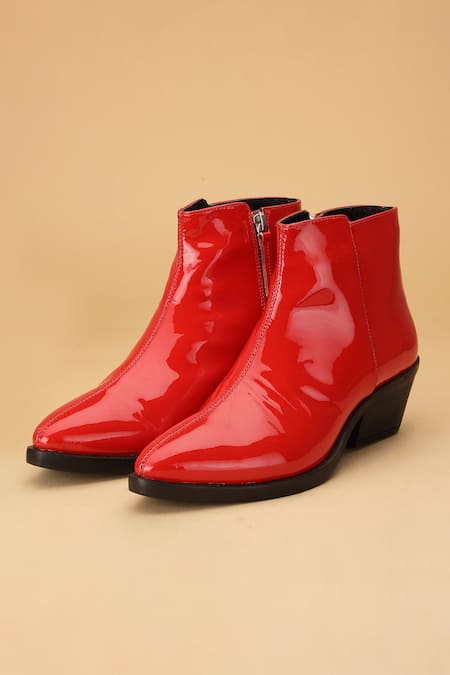Dang Shoes Red Stitchline Thread Joker Patent Leather Boots 
