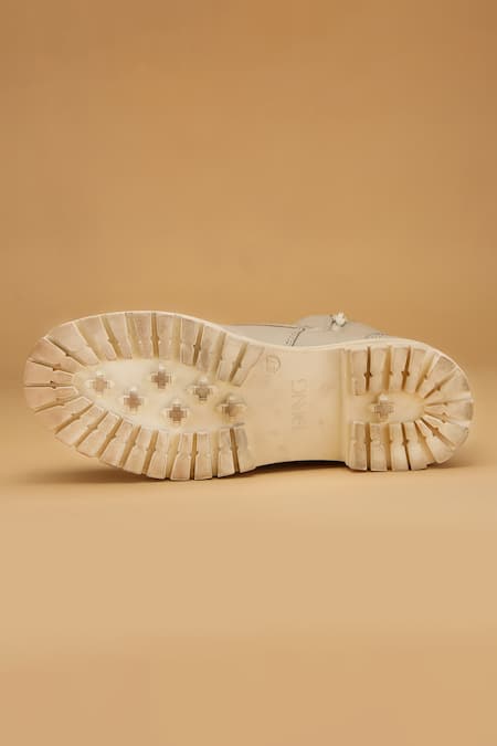 Buy_Dang Shoes_Ivory Stitchline Thread Alexis Tumble Boots _Online_at_Aza_Fashions