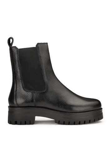 Dang Shoes_Black Theresa Textured Chelsea Boots _Online_at_Aza_Fashions