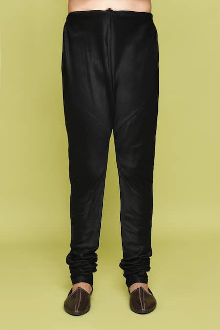 Buy_Arihant Rai Sinha_Green Georgette, Denim Feathers Pattern Sherwani Churidar Set_Online_at_Aza_Fashions