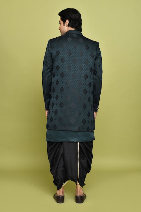 Arihant Rai Sinha Feather Pattern Sherwani With Dhoti Set 