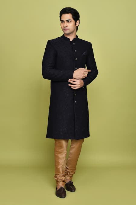 Aryavir Malhotra Patch Work Detailed Sherwani With Churidar 