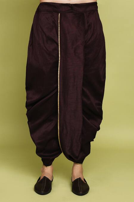 Buy_Arihant Rai Sinha_Pink Brocade, Silk Embroidery Chevron Pattern Sherwani Dhoti Set _Online_at_Aza_Fashions