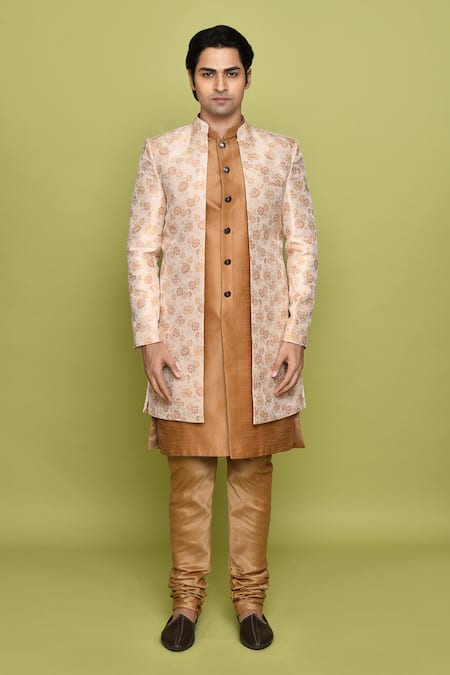 Aryavir Malhotra Flower Pattern Sherwani With Kurta 