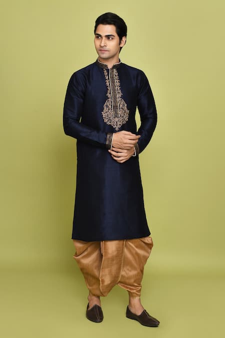 Aryavir Malhotra Swirl Embroidered Kurta With Dhoti Pant 