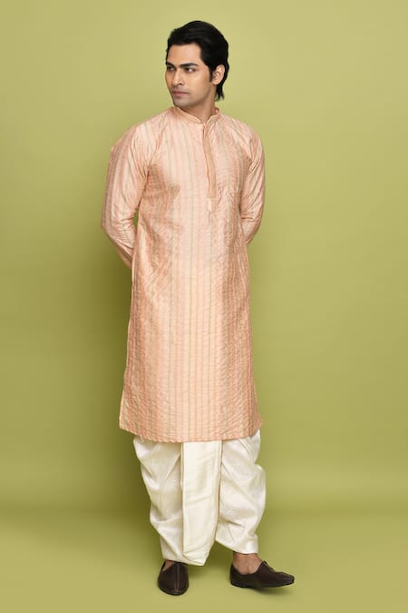 Aryavir Malhotra Foliage Embroidered Kurta With Dhoti Pant 