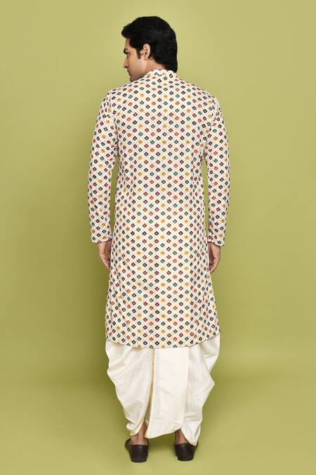 Arihant Rai Sinha Floral Jaal Pattern Kurta With Dhoti Pant 