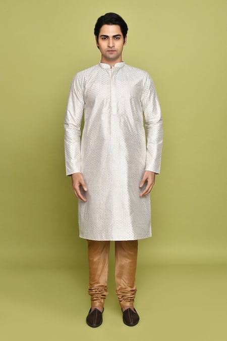 Aryavir Malhotra Thread Embroidered Sequined Kurta 