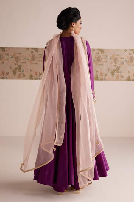 Esha Arora Zardozi Embroidered Bodice Anarkali Pant Set 