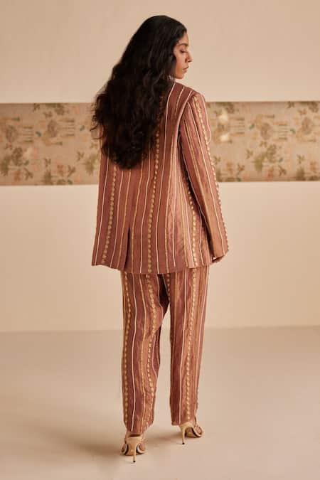 Esha Arora Zardozi Embroidered Blazer Pant Set 