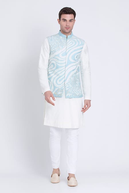 Arun verma Fleur Wave Applique Bundi 