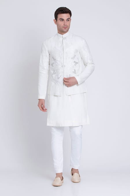 Arun verma Mosaic Embroidered Linen Kurta With Pant 