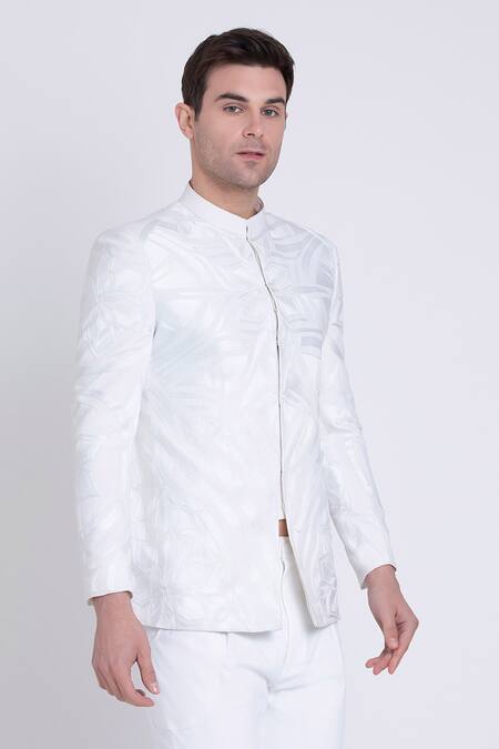 Buy Arun Verma White Linen Embroidery Astral Bloom Resham Bandhgala Online at Aza Fashions Buy_Arun Verma_White Linen Embroidery Astral Bloom Resham Bandhgala _Online_at_Aza_Fashions