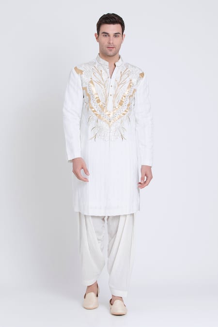 Arun verma Resham Embroidered Kurta With Dhoti Pant 