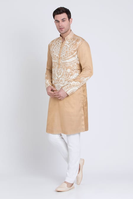 Arun verma Floral Aari Embroidered Straight Kurta With Pant 