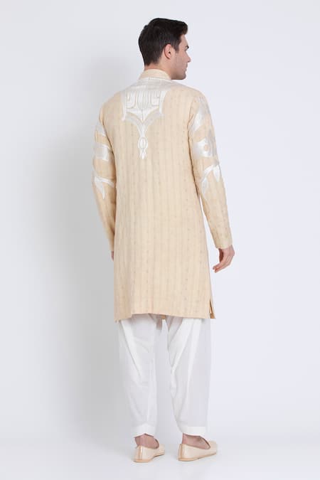 Arun Verma Geometric Pattern Embroidered Kurta With Pant 
