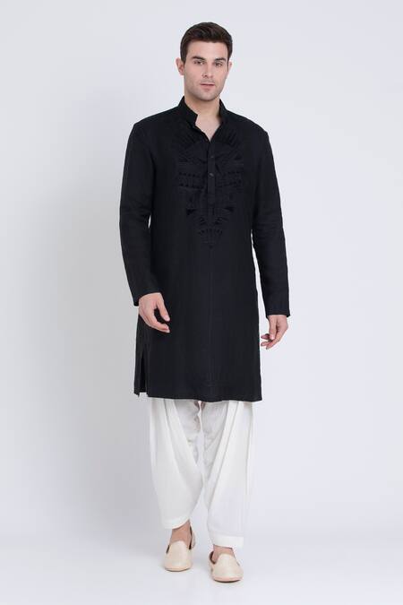 Arun verma Resham Embroidered Neck Kurta With Pant 