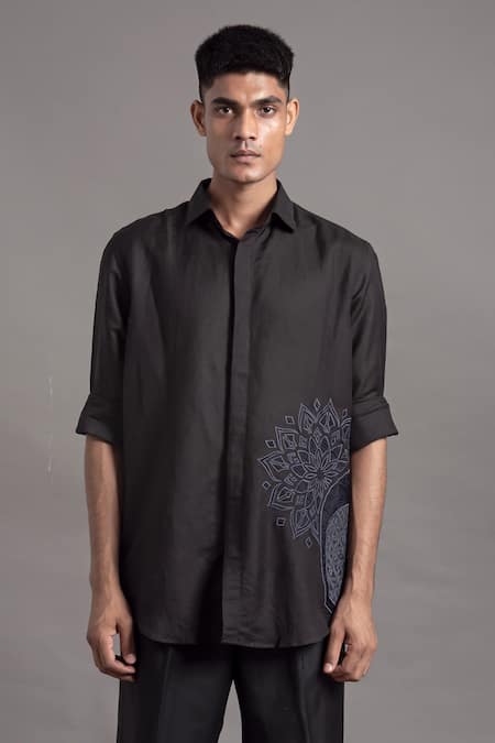 Arun verma Mandal Pattern Applique Shirt 