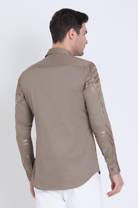 Arun Verma Geometric Embroidered Shirt 