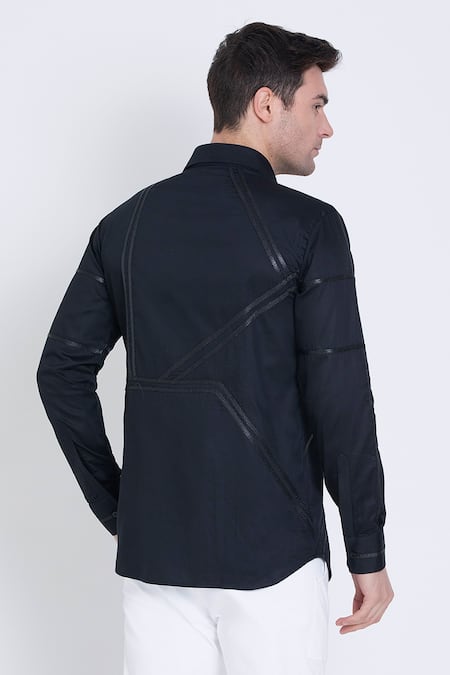 Arun Verma Geometric Patch Work Embroidered Shirt 