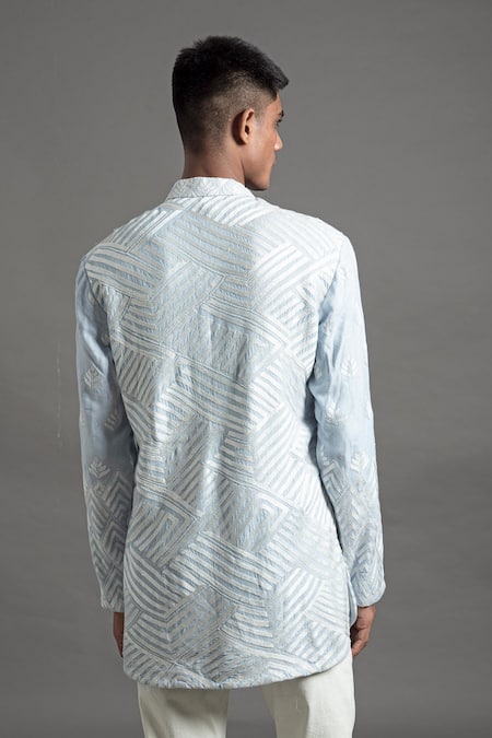 Arun Verma Thread Embroidered Short Kurta With Pant 