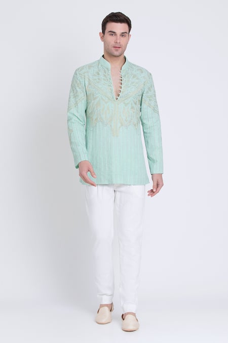 Arun verma Resham Embroidered Short Kurta & Pant Set 