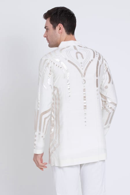 Arun Verma Applique Embroidered Short Kurta & Pant Set 