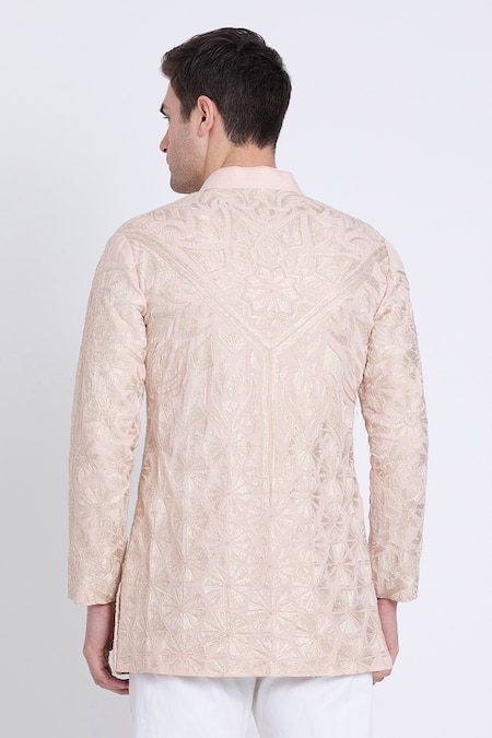 Arun Verma Chanderi Aari Embroidered Kurta Set 