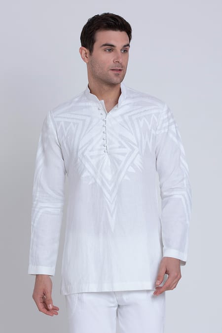 Arun Verma Cotton Satin Embroidered Shirt 