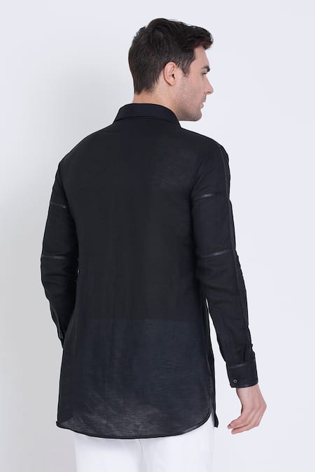 Arun Verma Linen Placket Embroidered Shirt 