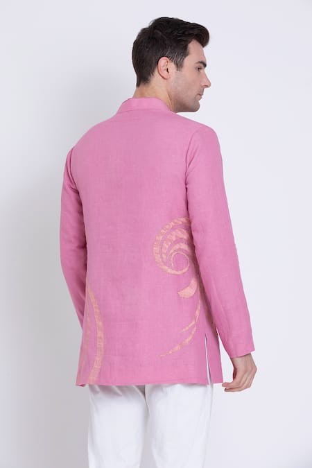 Arun Verma Geometric Applique Work Kurta With Pant 