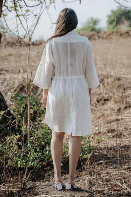 Akashi Clothing Handloom Linen Shirt Dress 