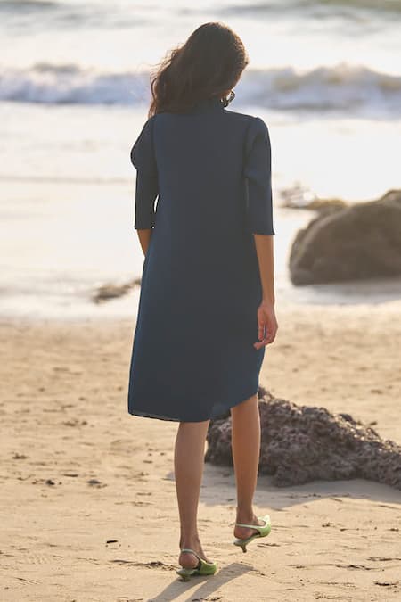 Dash And Dot Pleated Midi Dress 