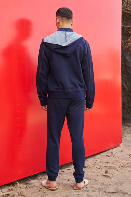 Shop Dash And Dot Blue Cotton Jogger Pant at Aza Fashions Shop_Dash And Dot_Blue Cotton Jogger Pant _at_Aza_Fashions