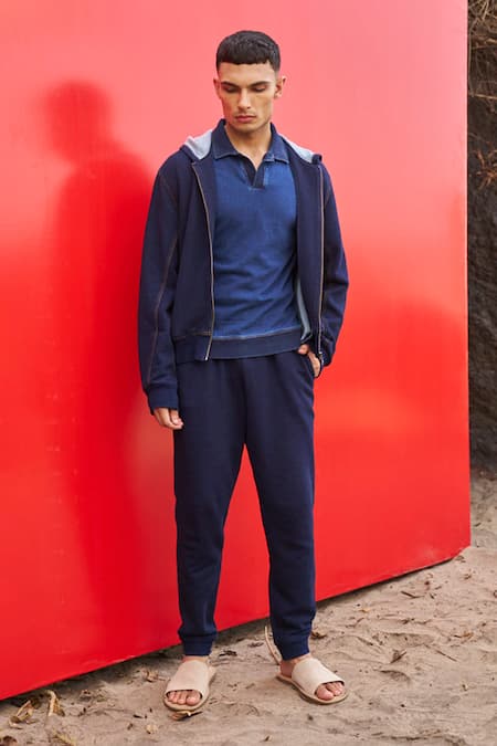 Buy Dash And Dot Blue Cotton Jogger Pant Online at Aza Fashions Buy_Dash And Dot_Blue Cotton Jogger Pant _Online_at_Aza_Fashions