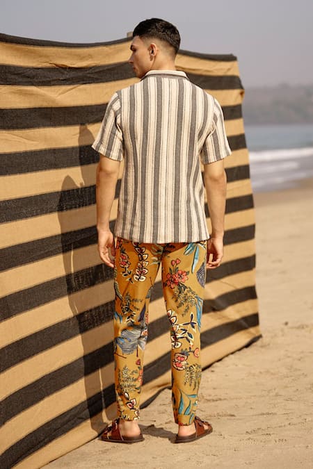 Shop Dash And Dot Multi Color Cotton Turn Up Printed Pant at Aza Fashions Shop_Dash And Dot_Multi Color Cotton Turn Up Printed Pant _at_Aza_Fashions