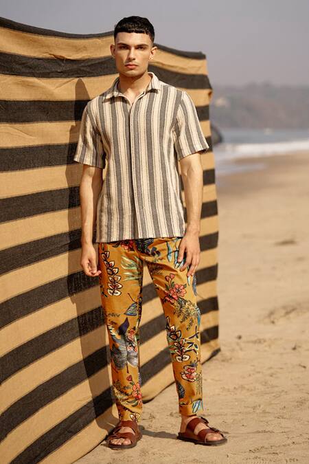 Dash And Dot Multi Color Cotton Turn Up Printed Pant Online at Aza Fashions Dash And Dot_Multi Color Cotton Turn Up Printed Pant _Online_at_Aza_Fashions