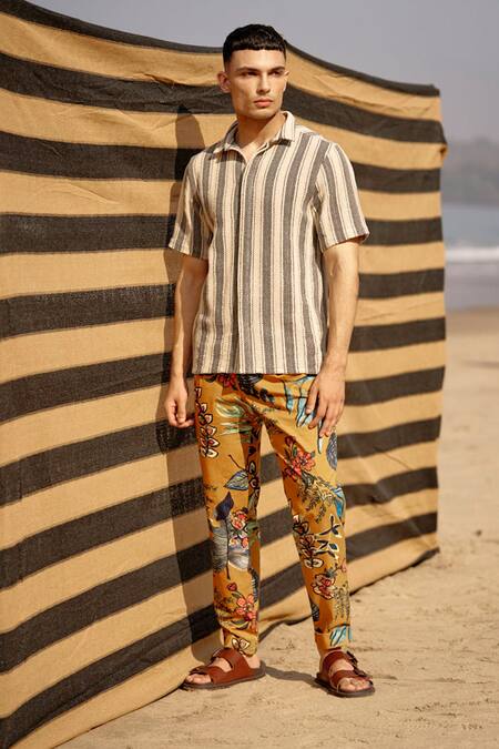 Dash And Dot Multi Color Cotton Turn Up Printed Pant at Aza Fashions Dash And Dot_Multi Color Cotton Turn Up Printed Pant _at_Aza_Fashions