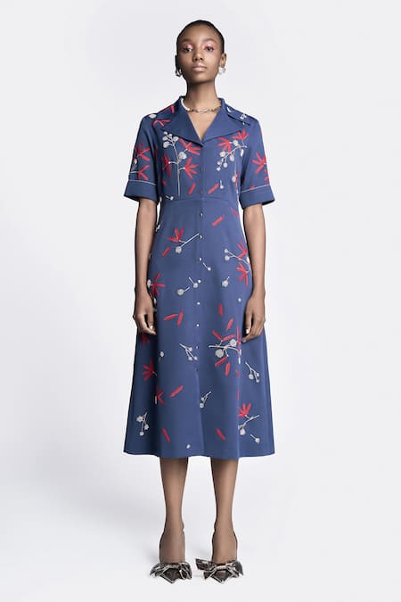 Shahin Mannan Broken Branches Embroidered Dress 