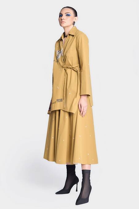 Buy Shahin Mannan Gold Poplin Embroidery Circular Skirt Online at Aza Fashions Buy_Shahin Mannan_Gold Poplin Embroidery Circular Skirt _Online_at_Aza_Fashions