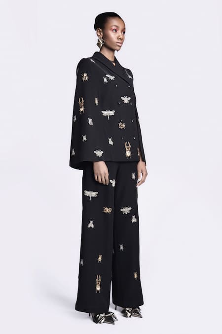 Buy Shahin Mannan Black Lady Bug Embroidered Cape Online at Aza Fashions Buy_Shahin Mannan_Black Lady Bug Embroidered Cape _Online_at_Aza_Fashions