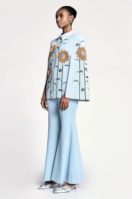 Shahin Mannan Plain Bell Bottom Pant 