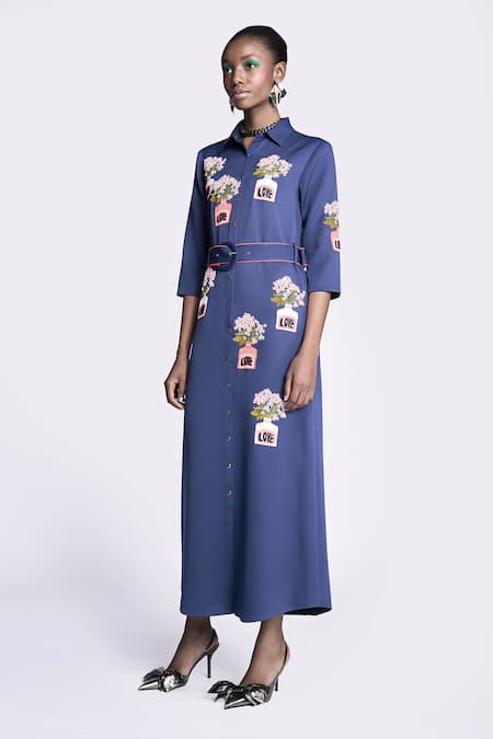 Shahin Mannan Inkpot Long Shirt Dress 