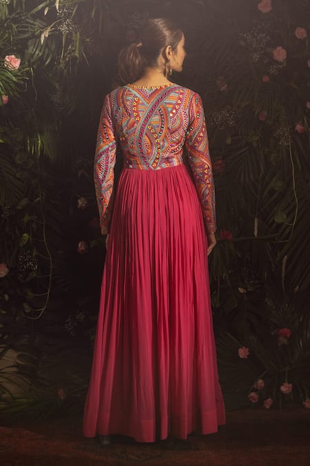 Samatvam By Anjali Bhaskar Baisley Mirror Work Anarkali With Dupatta 