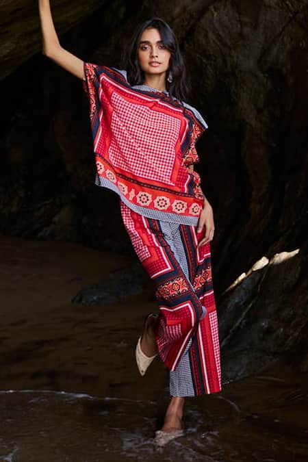 Dash And Dot Multi Color Round Neck Geometric Print Top And Pant Set Online at Aza Fashions Dash And Dot_Multi Color Round Neck Geometric Print Top And Pant Set _Online_at_Aza_Fashions