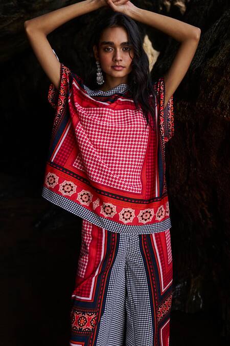 Dash And Dot Multi Color Round Neck Geometric Print Top And Pant Set at Aza Fashions Dash And Dot_Multi Color Round Neck Geometric Print Top And Pant Set _at_Aza_Fashions