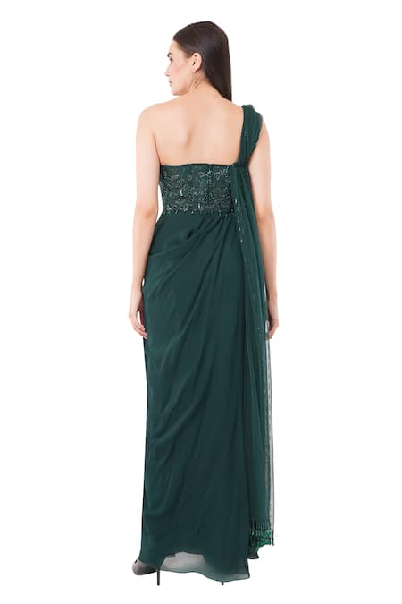 Anjali Kanwar Sequin Embellished Draped Gown 