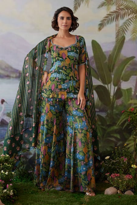 Baise Gaba Kauravi Floral Print Short Kurta 