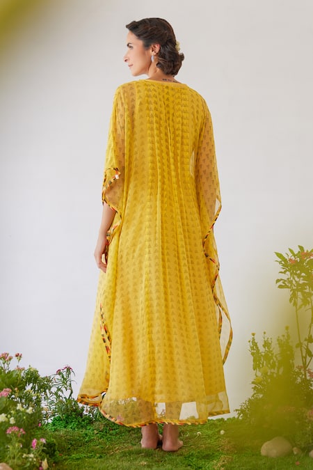 Baise Gaba Lara Floral Print Chiffon Kaftan 