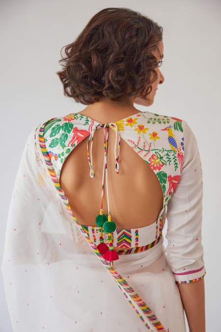 Baise Gaba Imaan Floral & Animal Print Saree 